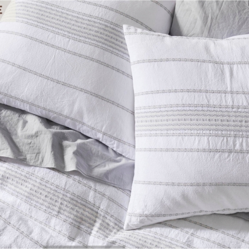 Coyuchi Standard Organic Cotton Pillow Sham India Striped Sustainable - Picture 8 of 8